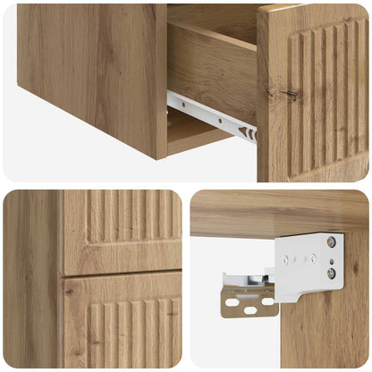 vidaXL Wall-Mounted Bedside Cabinet 2 pcs Artisan Oak Engineered Wood