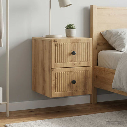 vidaXL Wall-Mounted Bedside Cabinet 2 pcs Artisan Oak