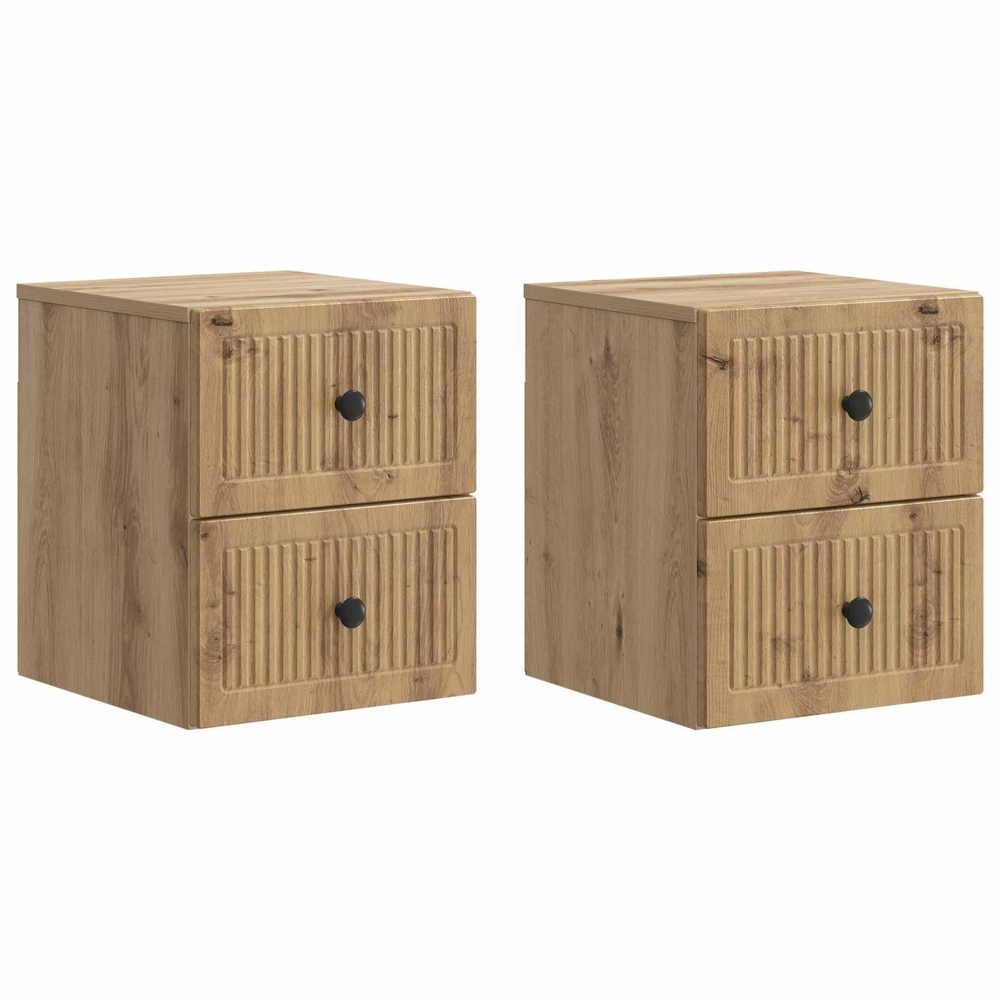 vidaXL Wall-Mounted Bedside Cabinet 2 pcs Artisan Oak Engineered Wood