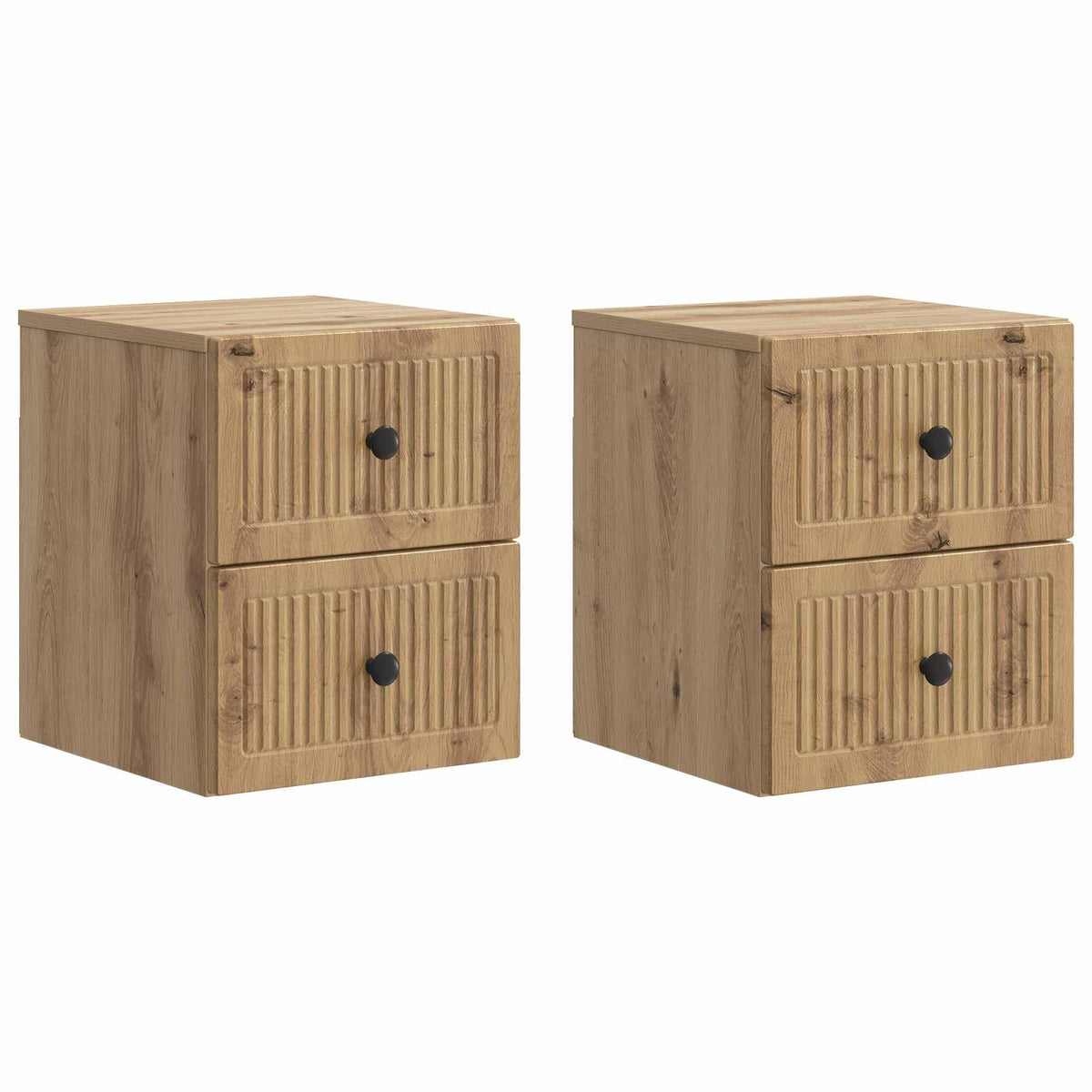vidaXL Wall-Mounted Bedside Cabinet 2 pcs Artisan Oak