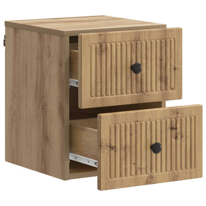 vidaXL Wall-Mounted Bedside Cabinet 2 pcs Artisan Oak Engineered Wood