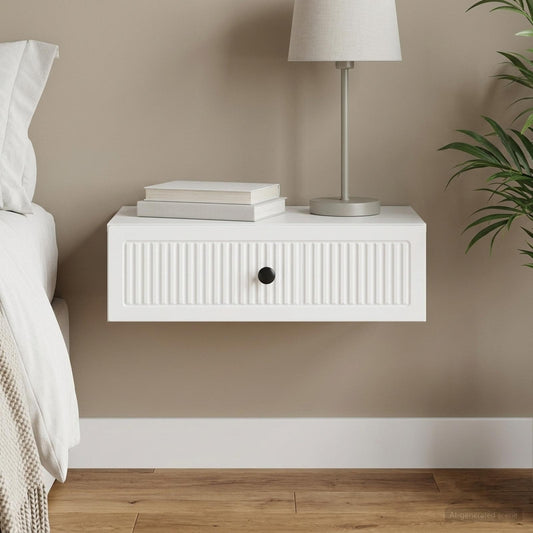 vidaXL Wall-Mounted Side Table White 59 x 34.5 x 17 cm Engineered Wood