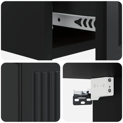 vidaXL Wall-Mounted Side Table Black 59 x 34.5 x 17 cm Engineered Wood