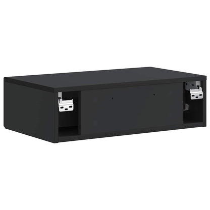 vidaXL Wall-Mounted Side Table Black 59 x 34.5 x 17 cm Engineered Wood
