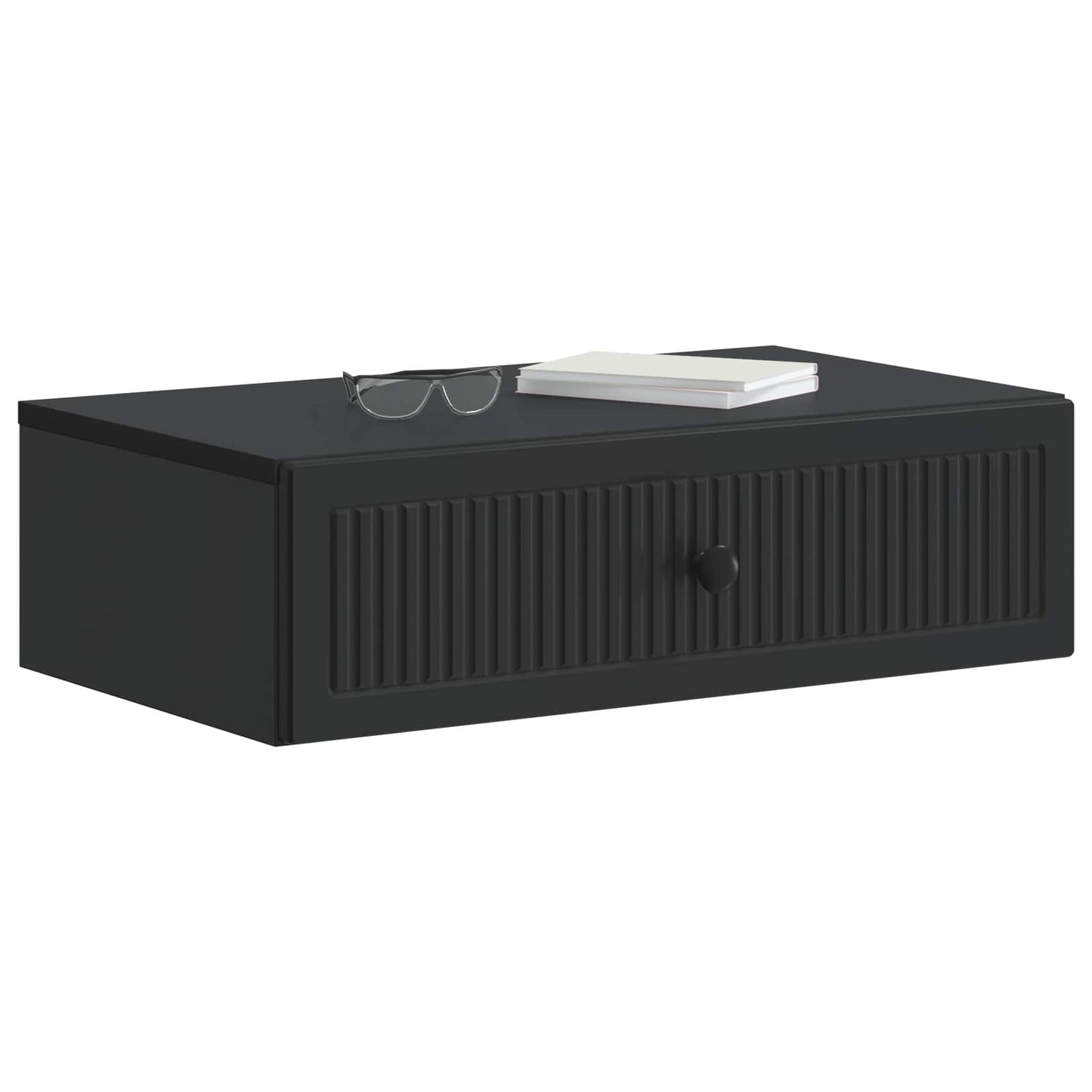 vidaXL Wall-Mounted Side Table Black 59 x 34.5 x 17 cm Engineered Wood
