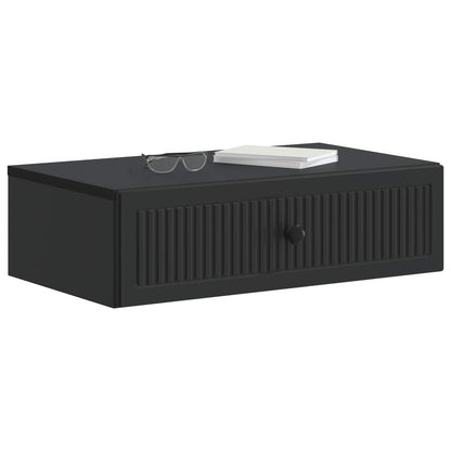 vidaXL Wall-Mounted Side Table Black 59 x 34.5 x 17 cm Engineered Wood