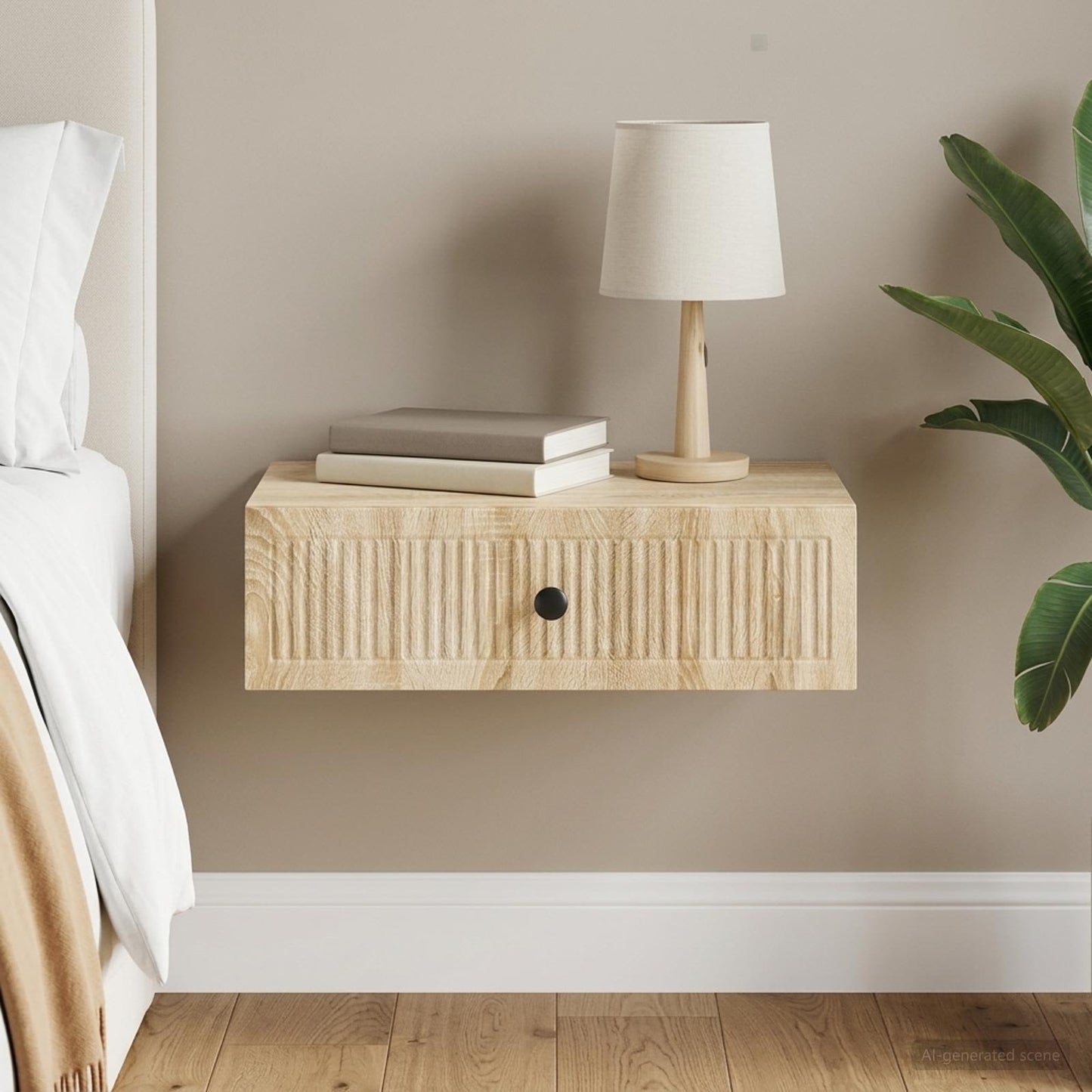 vidaXL Wall-Mounted Side Table Sonoma Oak 59 x 34.5 x 17 cm