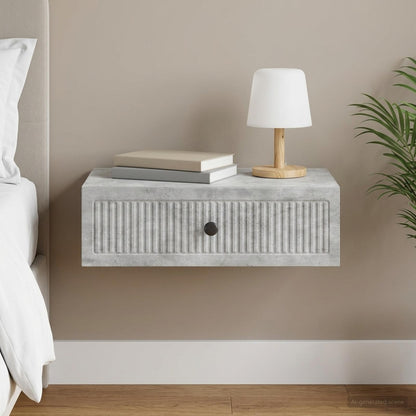 vidaXL Wall-Mounted Side Table Concrete Grey 59 x 34.5 x 17 cm