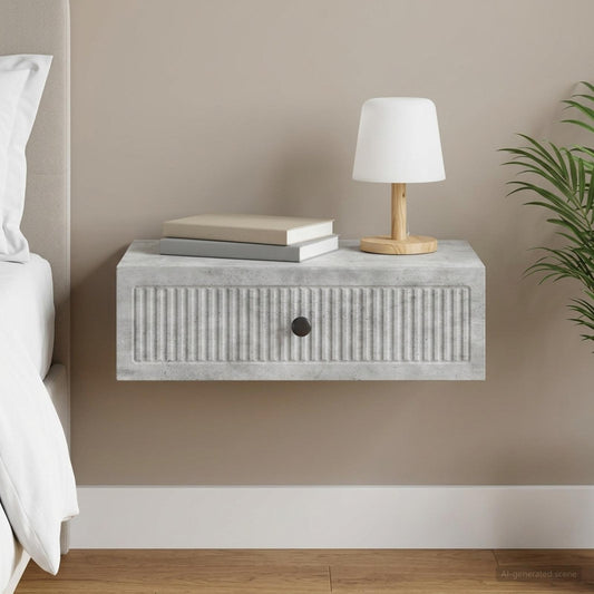 vidaXL Wall-Mounted Side Table Concrete Grey 59 x 34.5 x 17 cm