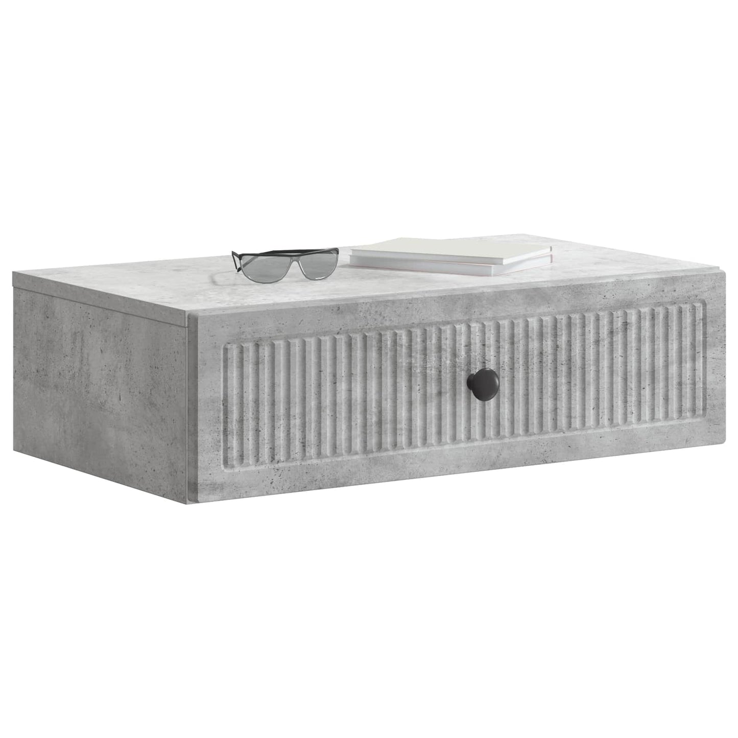 vidaXL Wall-Mounted Side Table Concrete Grey 59 x 34.5 x 17 cm