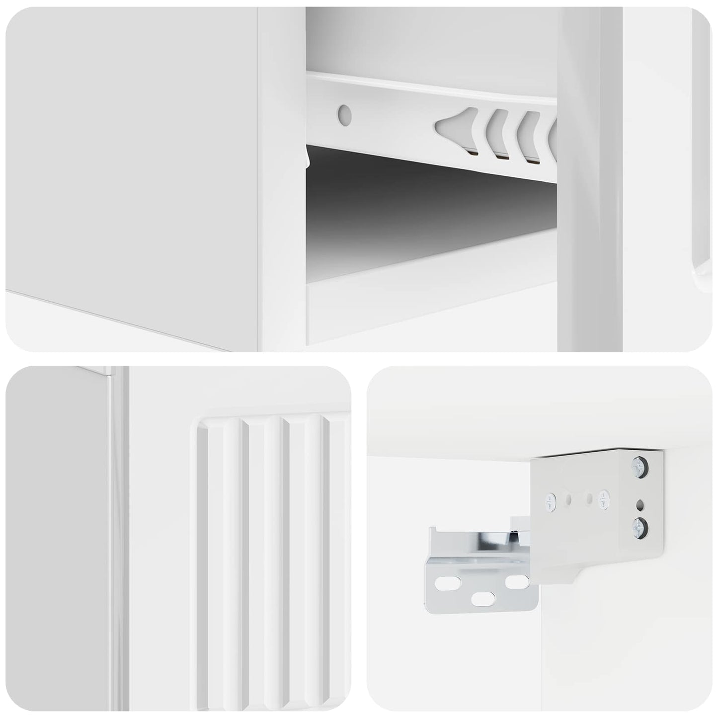 vidaXL Wall-Mounted Side Table High Gloss White 59 x 34.5 x 17 cm