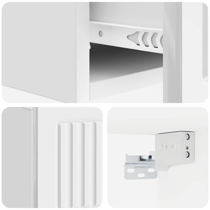 vidaXL Wall-Mounted Side Table High Gloss White 59 x 34.5 x 17 cm