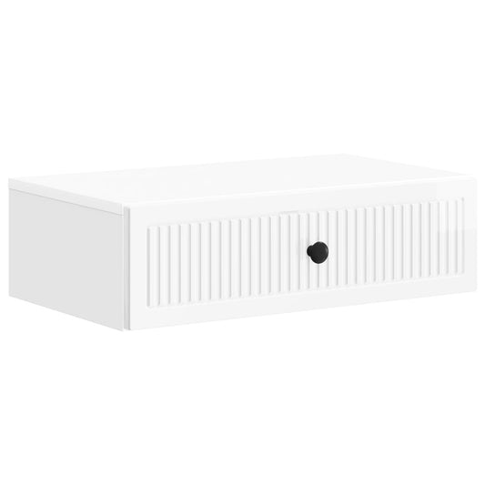 vidaXL Wall-Mounted Side Table High Gloss White 59 x 34.5 x 17 cm