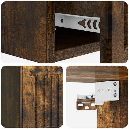 vidaXL Wall-Mounted Side Table Smoked Oak 59 x 34.5 x 17 cm