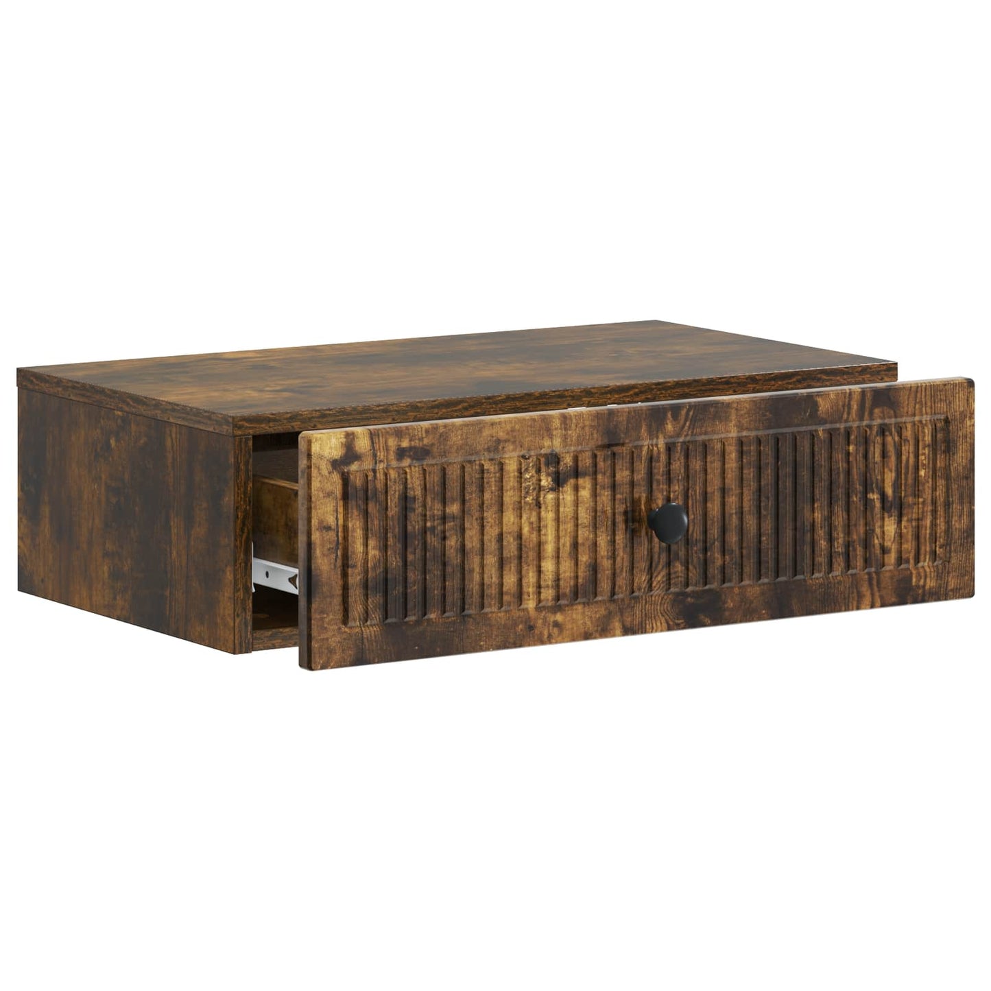 vidaXL Wall-Mounted Side Table Smoked Oak 59 x 34.5 x 17 cm