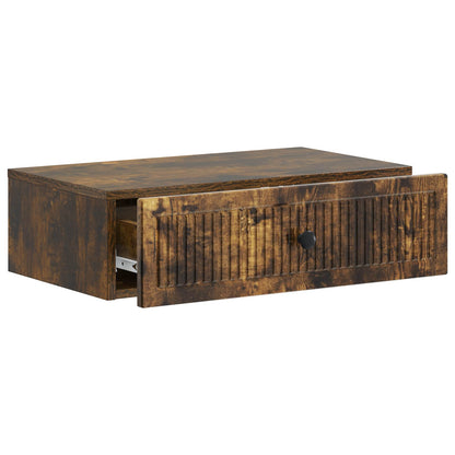 vidaXL Wall-Mounted Side Table Smoked Oak 59 x 34.5 x 17 cm