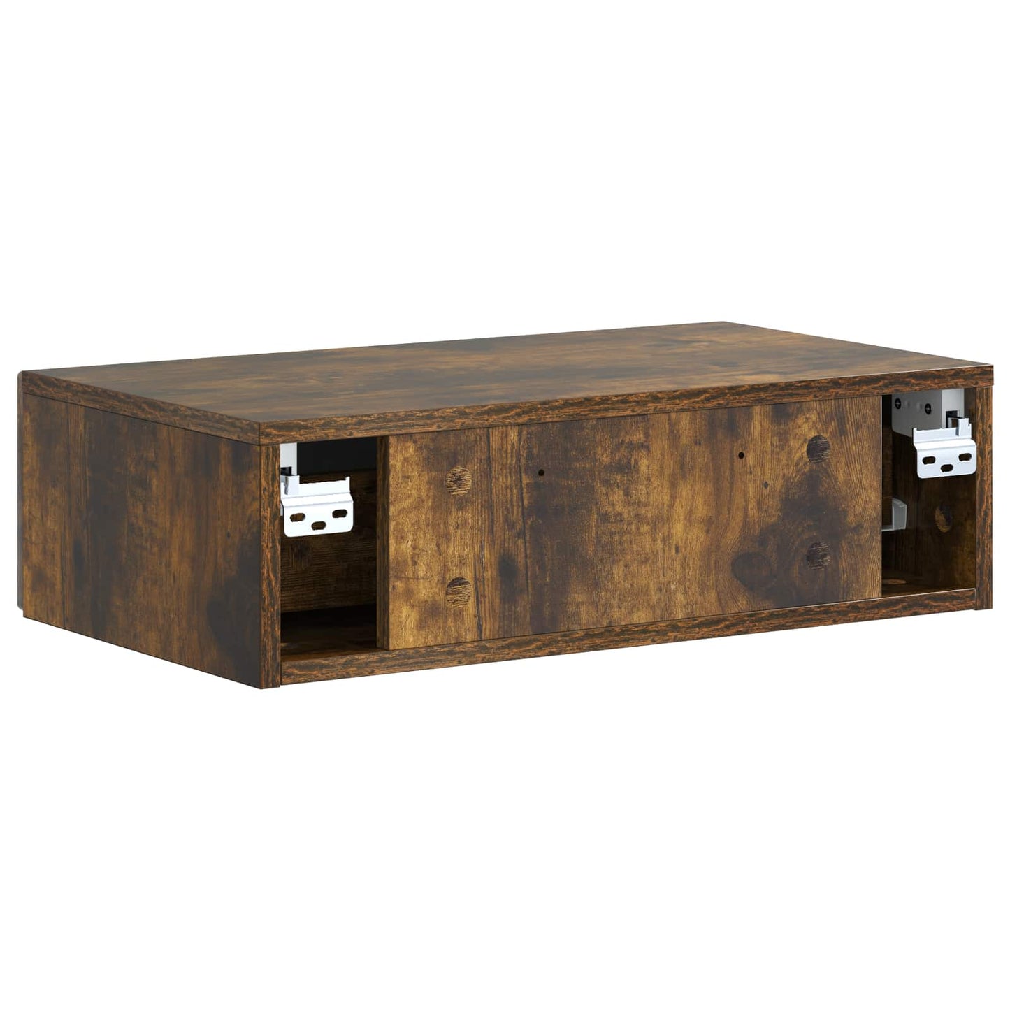 vidaXL Wall-Mounted Side Table Smoked Oak 59 x 34.5 x 17 cm