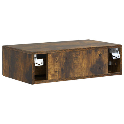 vidaXL Wall-Mounted Side Table Smoked Oak 59 x 34.5 x 17 cm