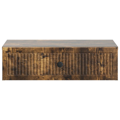 vidaXL Wall-Mounted Side Table Smoked Oak 59 x 34.5 x 17 cm