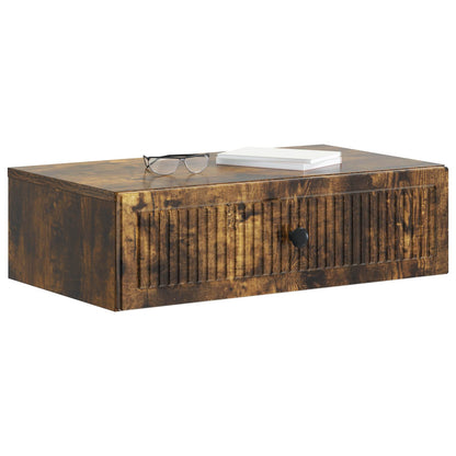 vidaXL Wall-Mounted Side Table Smoked Oak 59 x 34.5 x 17 cm