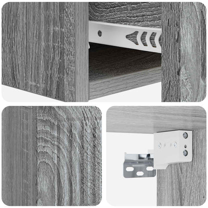 vidaXL Wall-Mounted Side Table Grey Sonoma 59 x 34.5 x 17 cm