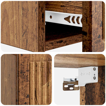 vidaXL Wall-Mounted Side Table Wall-mounted Old Wood 59 x 34.5 x 17 cm