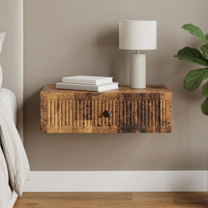 vidaXL Wall-Mounted Side Table Wall-mounted Old Wood 59 x 34.5 x 17 cm