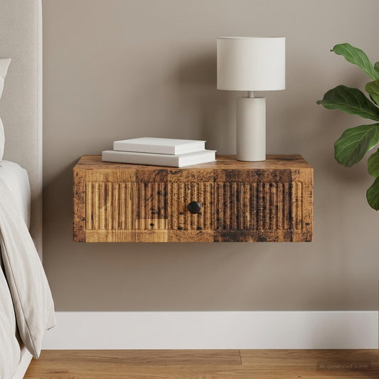 vidaXL Wall-Mounted Side Table Wall-mounted Old Wood 59 x 34.5 x 17 cm