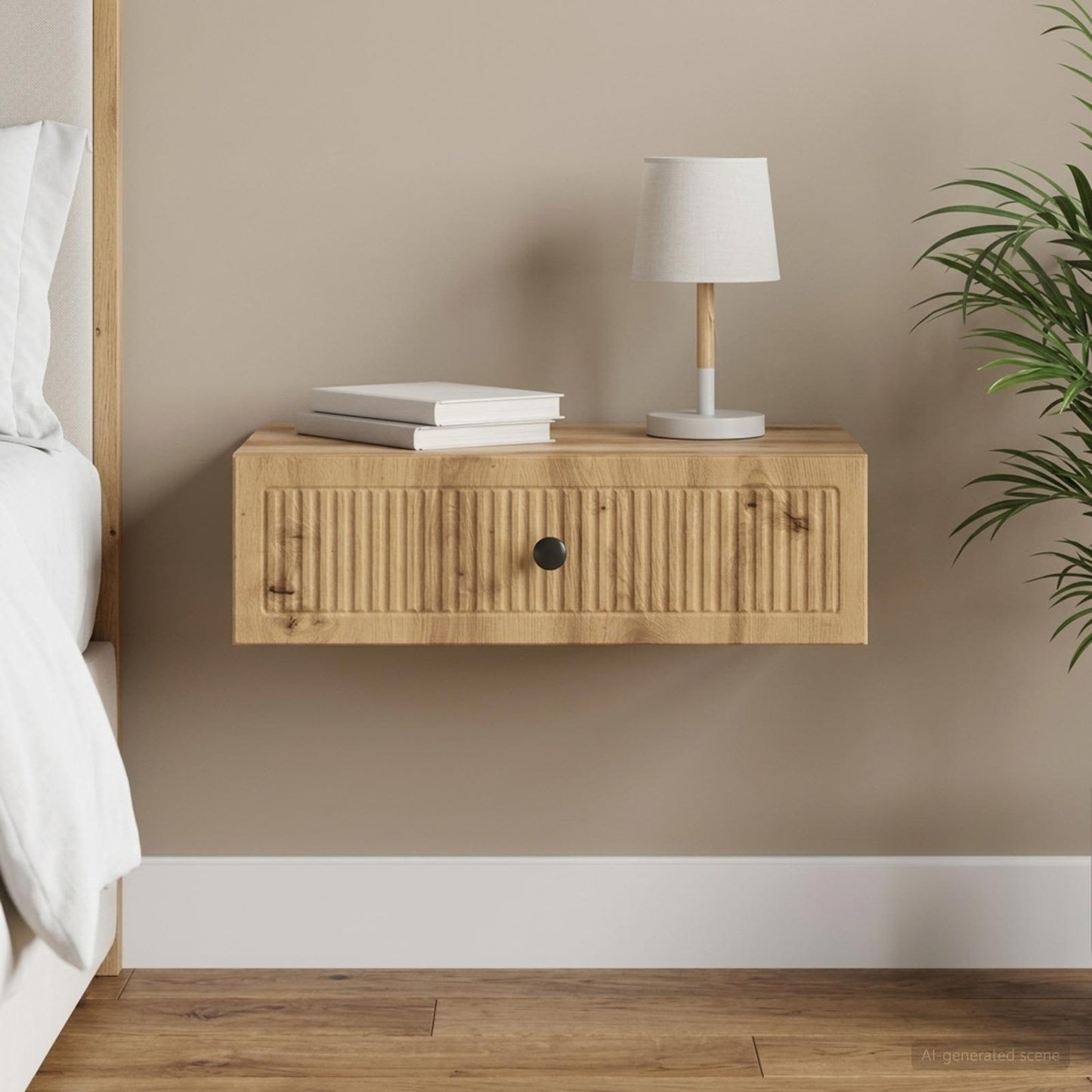 vidaXL Wall-Mounted Side Table 59 x 34.5 x 17 cm Engineered Wood