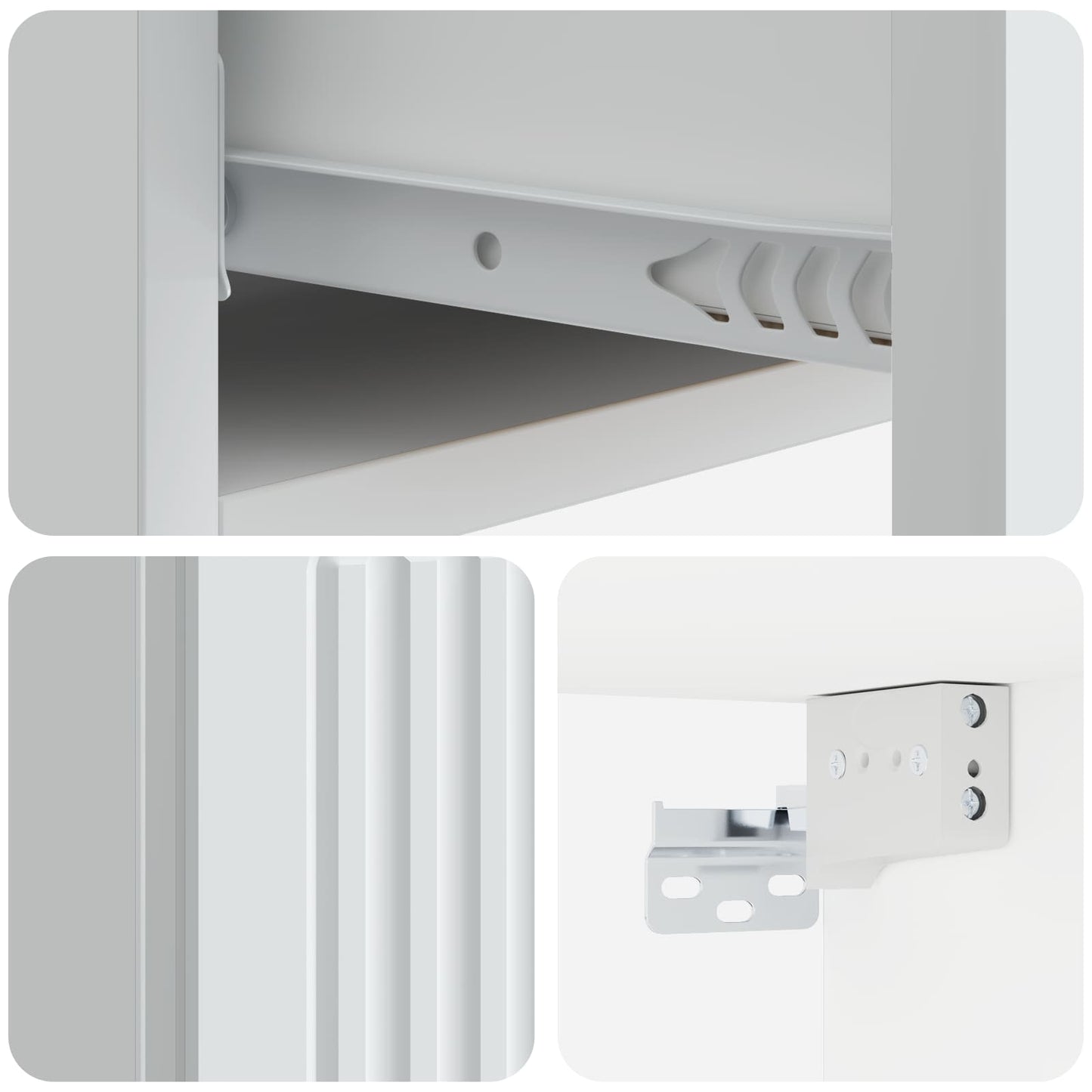 vidaXL Wall-Mounted Side Table Wall-mounted White 87.5 x 34.5 x 17 cm