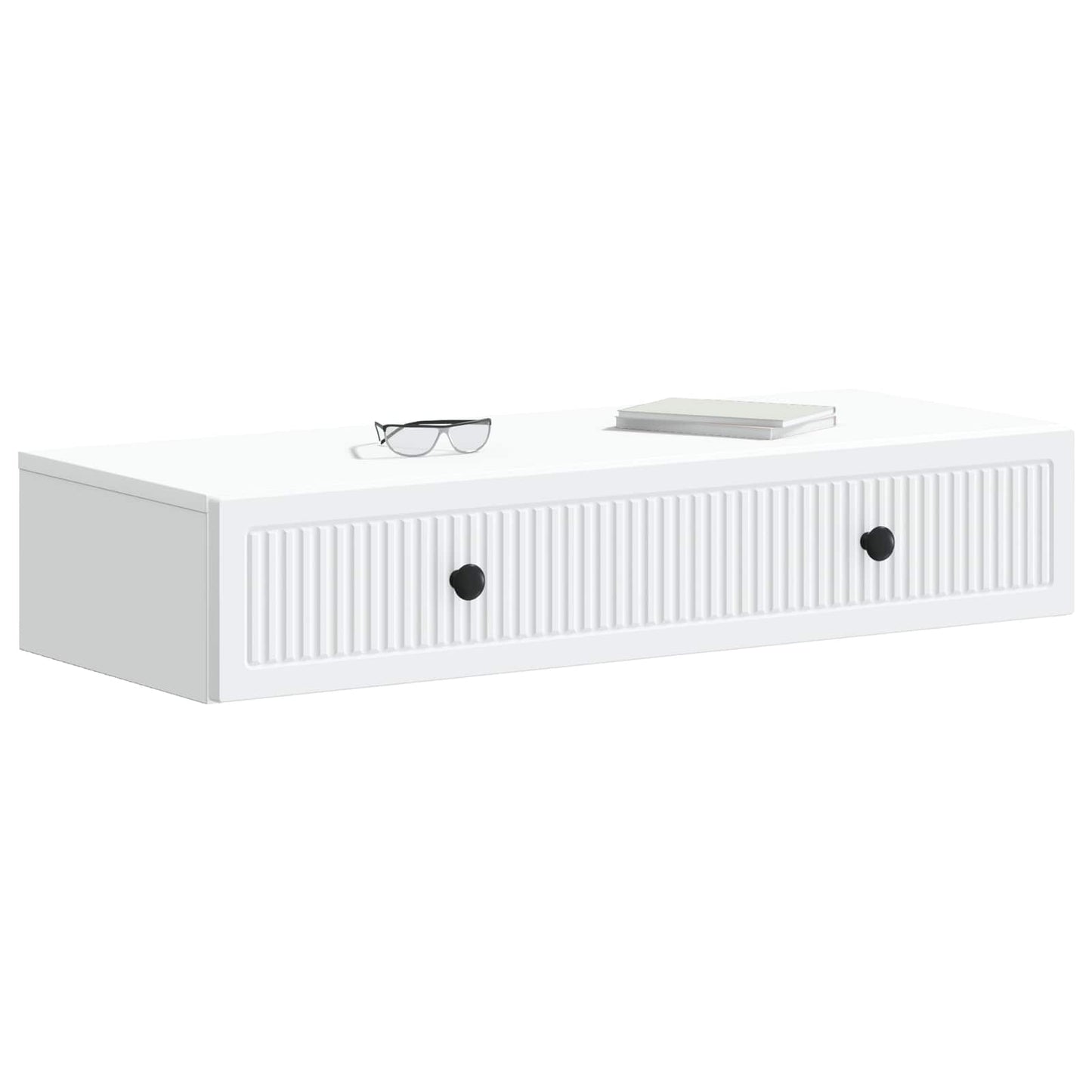 vidaXL Wall-Mounted Side Table Wall-mounted White 87.5 x 34.5 x 17 cm