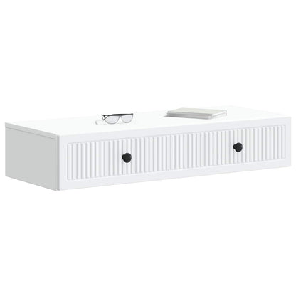 vidaXL Wall-Mounted Side Table Wall-mounted White 87.5 x 34.5 x 17 cm