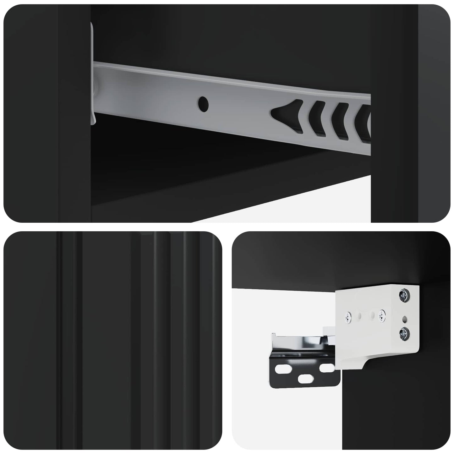 vidaXL Wall-Mounted Side Table Wall-mounted Black 87.5 x 34.5 x 17 cm