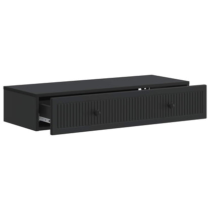 vidaXL Wall-Mounted Side Table Wall-mounted Black 87.5 x 34.5 x 17 cm
