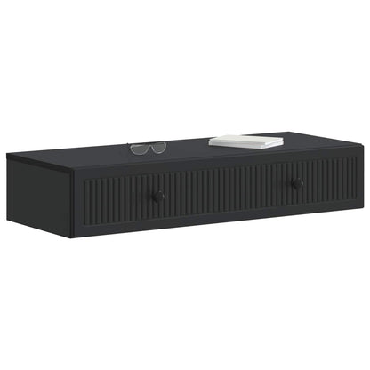 vidaXL Wall-Mounted Side Table Wall-mounted Black 87.5 x 34.5 x 17 cm
