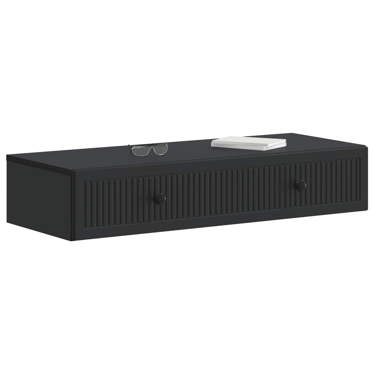 vidaXL Wall-Mounted Side Table Wall-mounted Black 87.5 x 34.5 x 17 cm