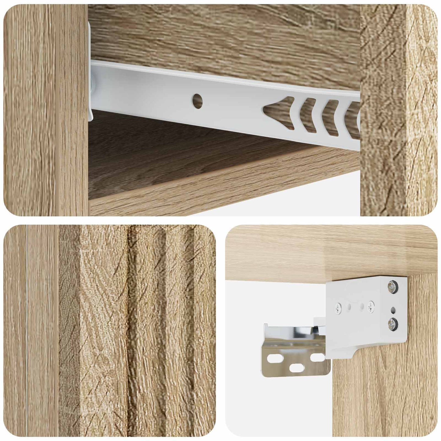 vidaXL Wall-Mounted Side Table Sonoma Oak 87.5 x 34.5 x 17 cm
