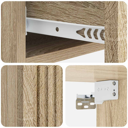 vidaXL Wall-Mounted Side Table Sonoma Oak 87.5 x 34.5 x 17 cm