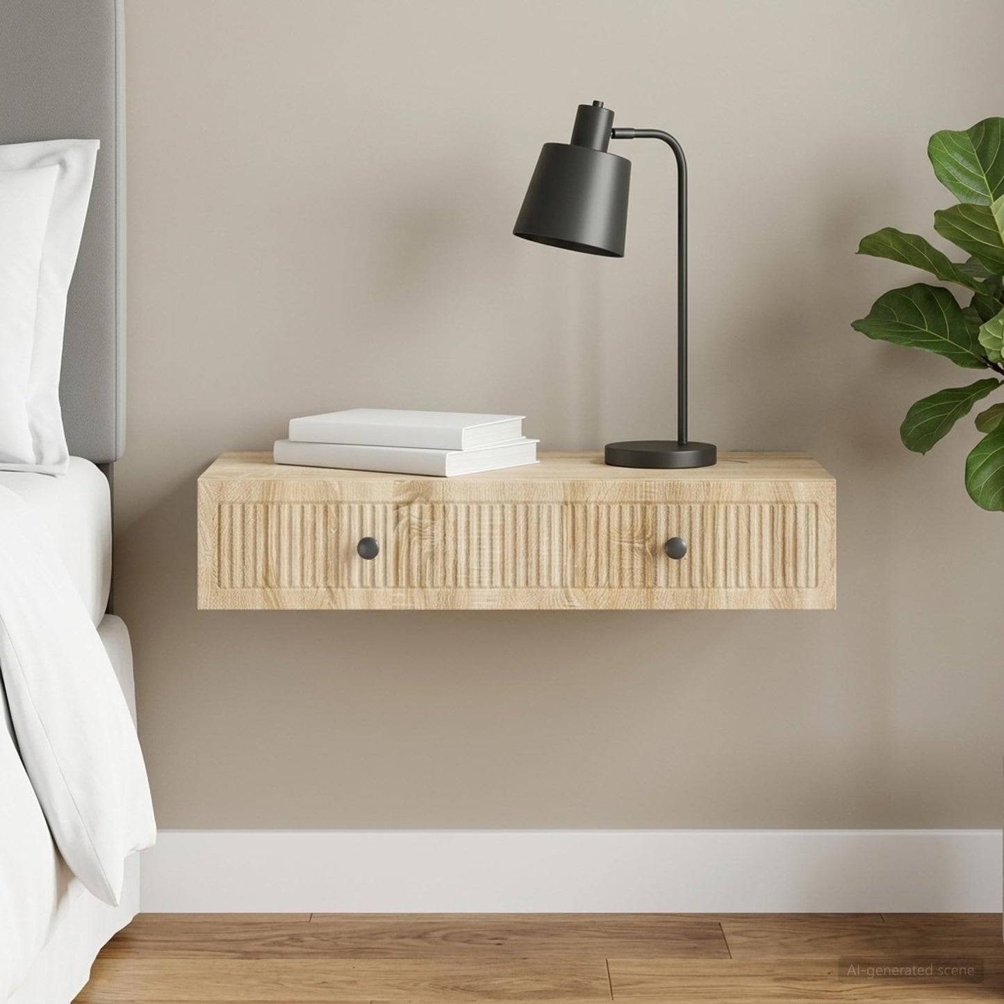 vidaXL Wall-Mounted Side Table Sonoma Oak 87.5 x 34.5 x 17 cm