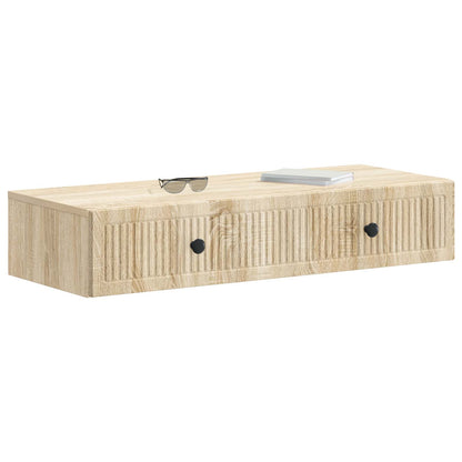 vidaXL Wall-Mounted Side Table Sonoma Oak 87.5 x 34.5 x 17 cm