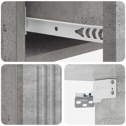 vidaXL Wall-Mounted Side Table Concrete Grey 87.5 x 34.5 x 17 cm