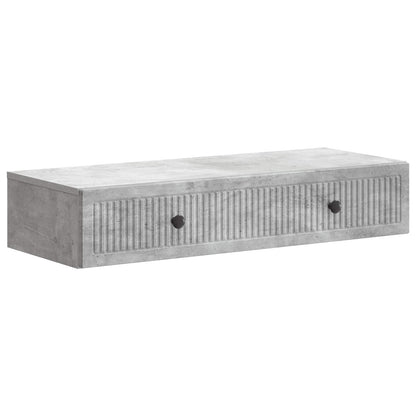vidaXL Wall-Mounted Side Table Concrete Grey 87.5 x 34.5 x 17 cm