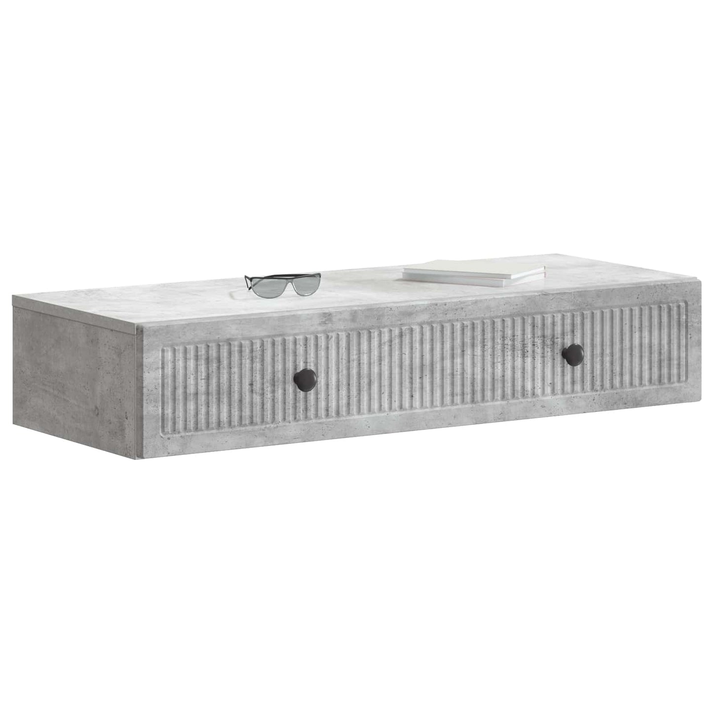 vidaXL Wall-Mounted Side Table Concrete Grey 87.5 x 34.5 x 17 cm