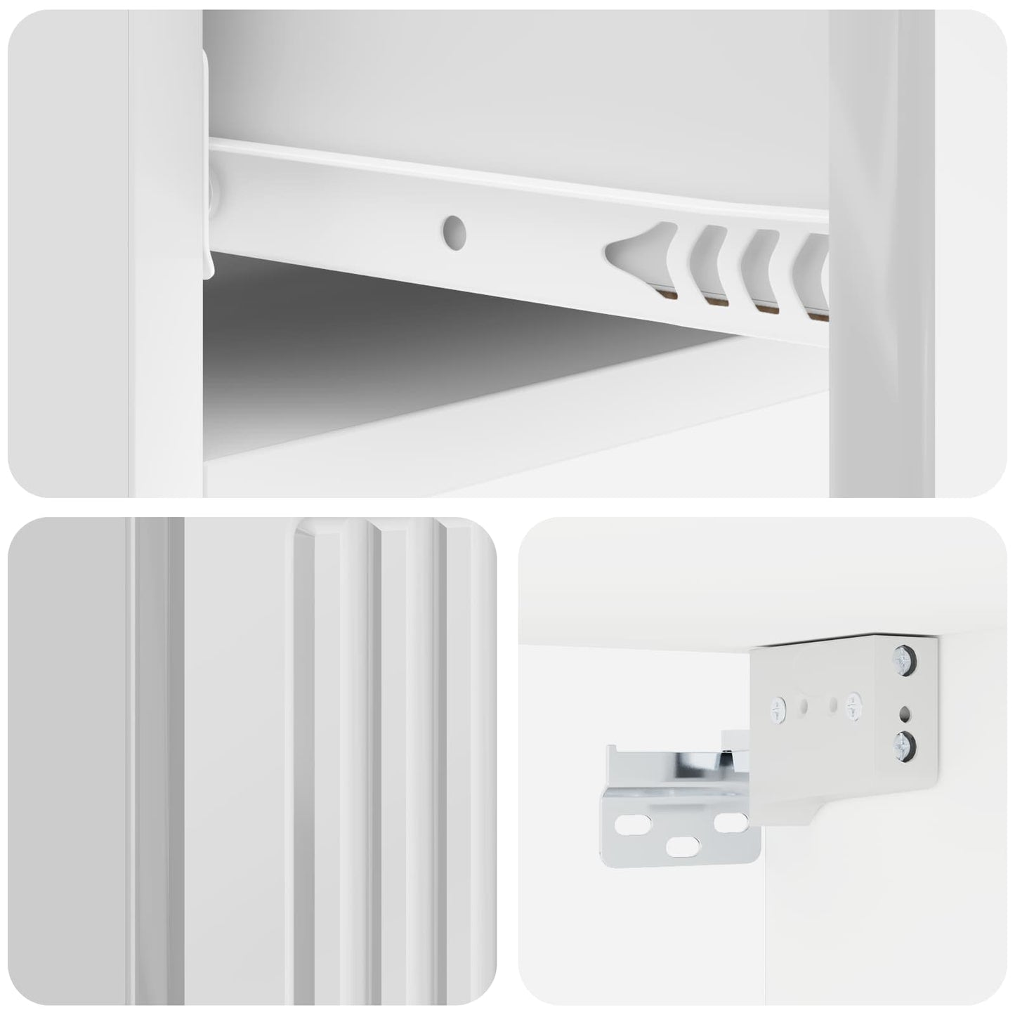 vidaXL Wall-Mounted Side Table High Gloss White 87.5 x 34.5 x 17 cm