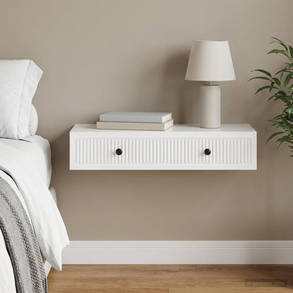 vidaXL Wall-Mounted Side Table High Gloss White 87.5 x 34.5 x 17 cm