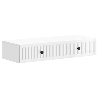 vidaXL Wall-Mounted Side Table High Gloss White 87.5 x 34.5 x 17 cm