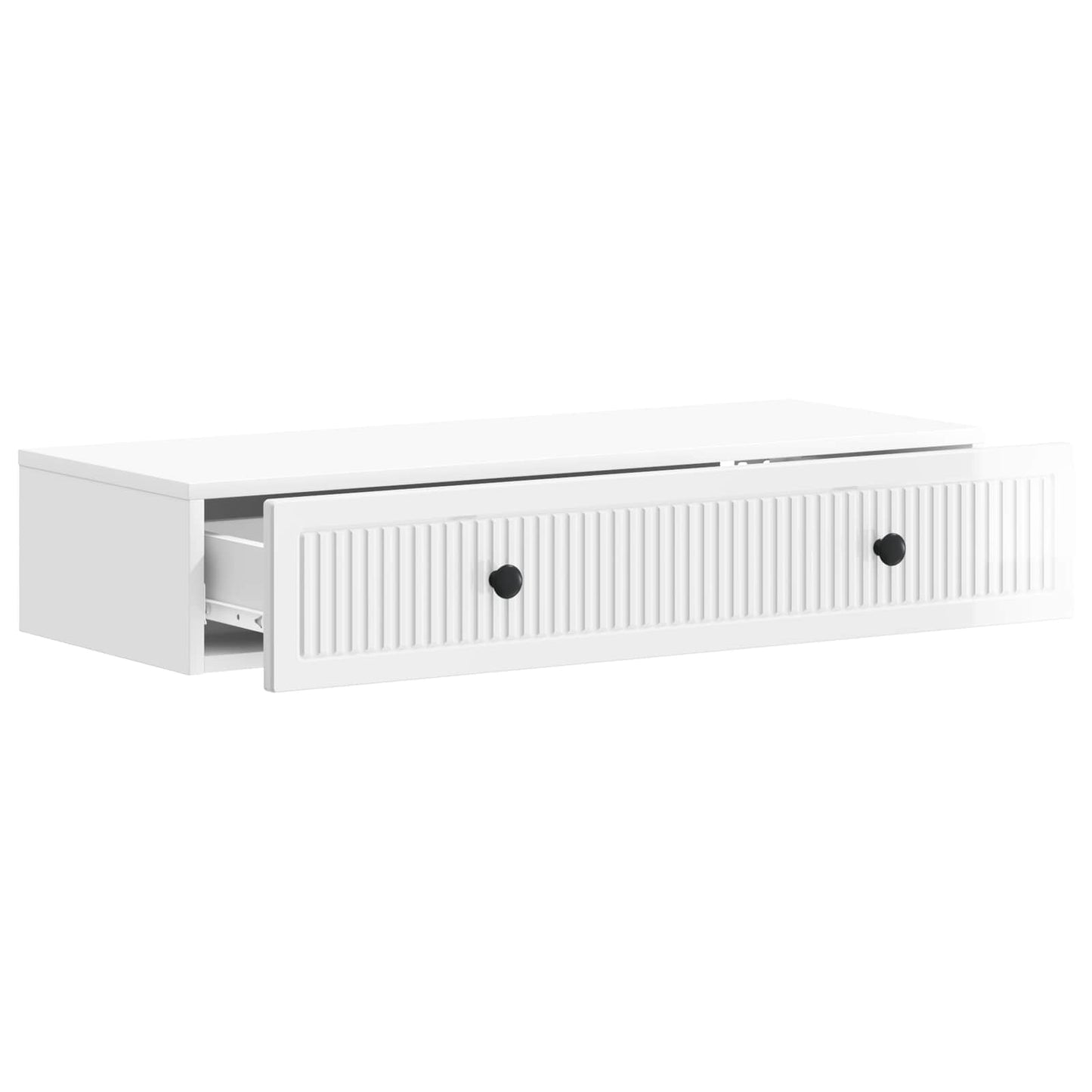 vidaXL Wall-Mounted Side Table High Gloss White 87.5 x 34.5 x 17 cm