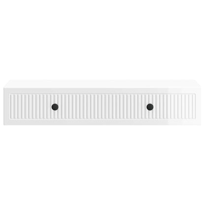 vidaXL Wall-Mounted Side Table High Gloss White 87.5 x 34.5 x 17 cm