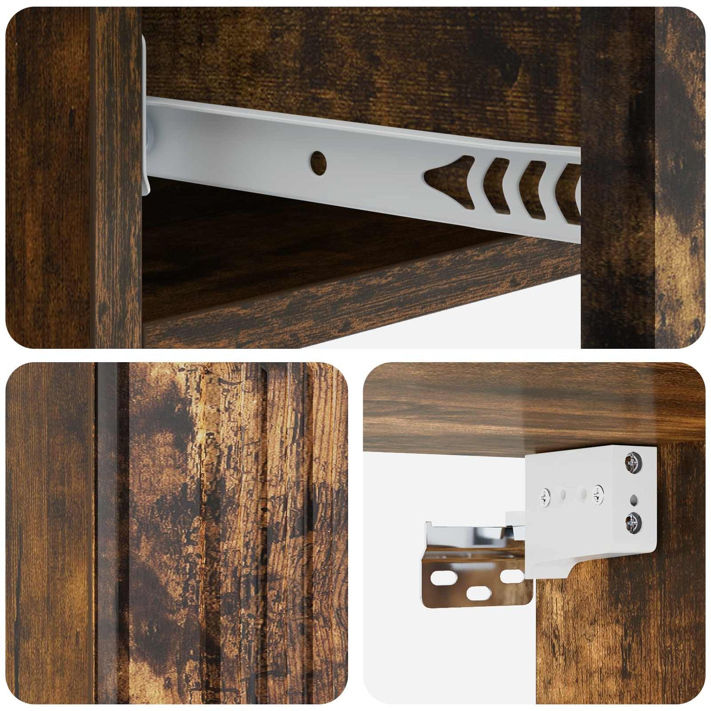 vidaXL Wall-Mounted Side Table Smoked Oak 87.5 x 34.5 x 17 cm