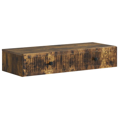 vidaXL Wall-Mounted Side Table Smoked Oak 87.5 x 34.5 x 17 cm